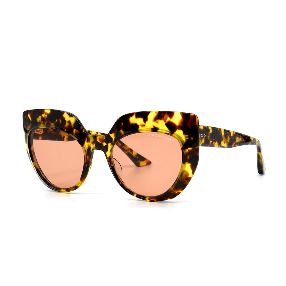 NEW DITA CONIQUE DTS514-53-02 TORTOISE AMBER ROSE SUNGLASSES - Picture 3 of 12